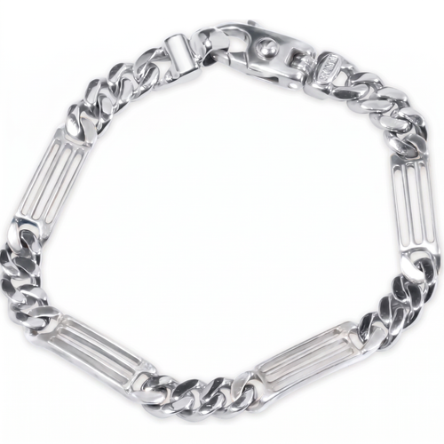 Men's Figaro Link 14k Gold (28gram) or Platinum (45gram) 7mm Bracelet 8"