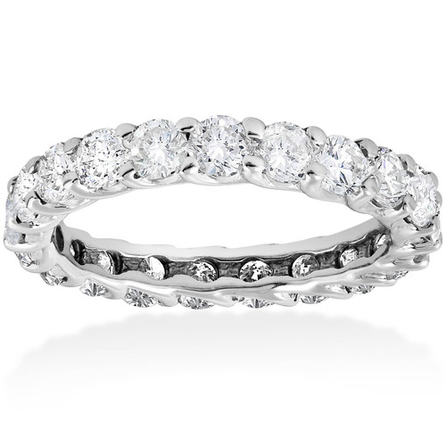 3ct Trellis Diamond Eternity Wedding Ring 14K White Gold (I-J, I2-I3)