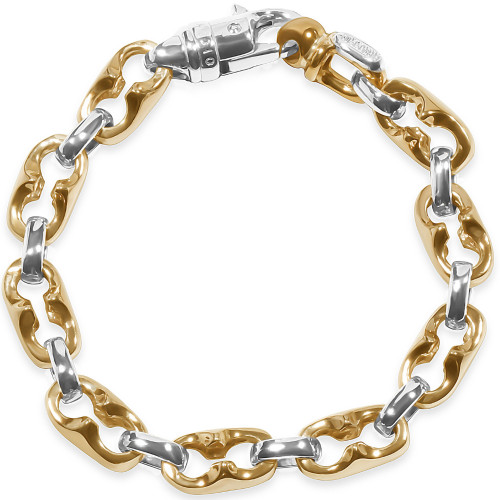 Men's Link 14k Gold (50gram) or Platinum (80gram) 9mm Bracelet 8.75"
