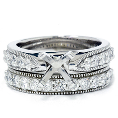 1ct Diamond Engagement Matching Wedding Ring 14K Set (G-H, I1)