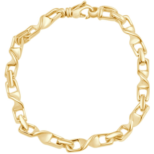 Men's Twisted Link 14k Gold (34gram) or Platinum (55gram) 6mm Bracelet 8.5" Men's Twisted Link 14k Gold (34gram) or Platinum (55gram) 6mm Bracelet 8.5"