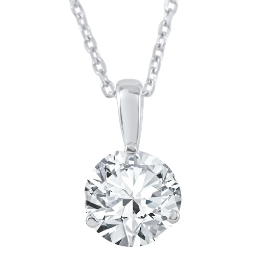 1/2 ct Solitaire Lab Grown Diamond Pendant available in 14K and Platinum (G-H, SI)