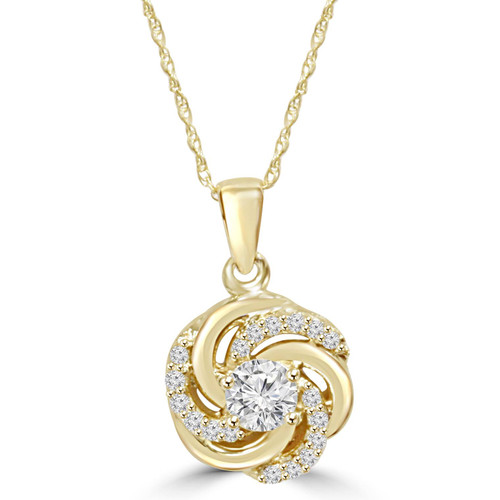 1/2Ct Diamond Kenda Pendant 14K Yellow Gold Women's 18" Necklace (G-H, I1)