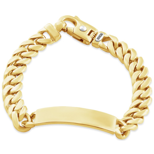 Men's Cuffed Link 14k Gold (95gram) or Platinum (152gram) 11.5-1mm Bracelet 8.5"