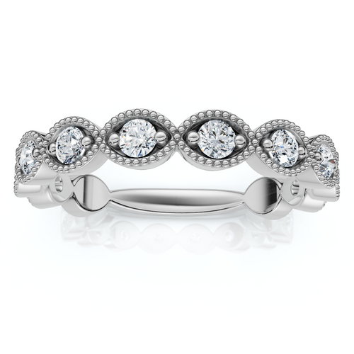 3/8ct Vintage Diamond Stackable Wedding Ring Womens Stackable Band 14k Gold (H-I, I1)