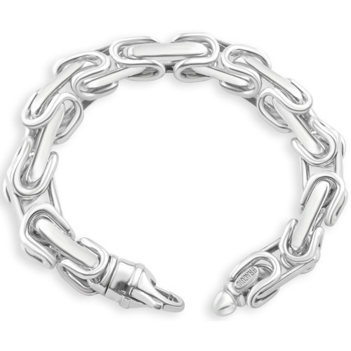 Men's 14k Gold (140gram) or Platinum (263gram) 10.5mm Link Byzantine Bracelet 9"