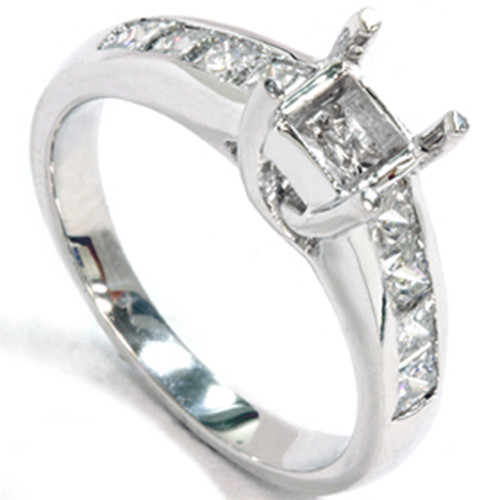 1ct Princess Cut Diamond Cathedral Engagement Ring Setting (G-H, SI) 1ct Princess Cut Diamond Cathedral Engagement Ring Setting (G-H, SI)