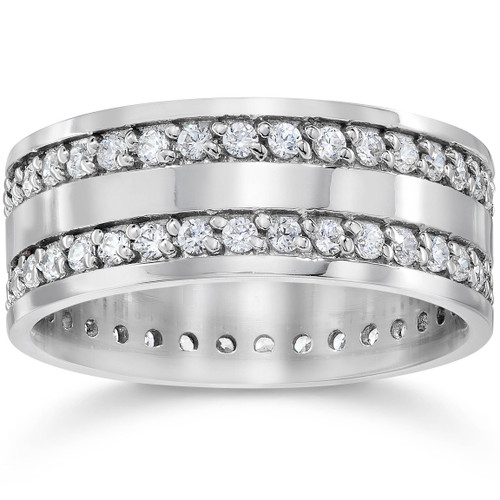 10K White Gold 1 1/2ct Diamond Eternity Ring Wedding Band (G-H, I1)