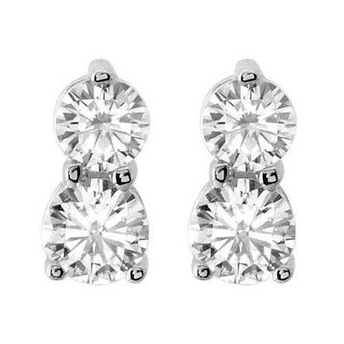 1/2CT Forever Us Two Stone Diamond Studs Womens Earrings 14K White Gold (G-H, I1)