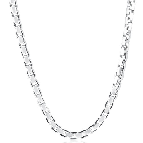 Men's Tight Box 14k Gold (104gram) or Platinum (195gram) 6mm Link Chain Necklace 24"