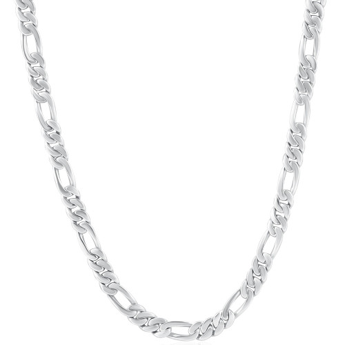 Mens Figaro 14k Gold (43gram) or Platinum (80gram) 5.5mm Link Chain Necklace 24" Mens Figaro 14k Gold (43gram) or Platinum (80gram) 5.5mm Link Chain Necklace 24"