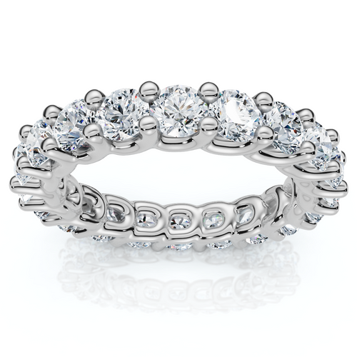 2 1/2 Carat U Prong Diamond Eternity Ring 14K White Gold Lab Grown (E-F, VS)