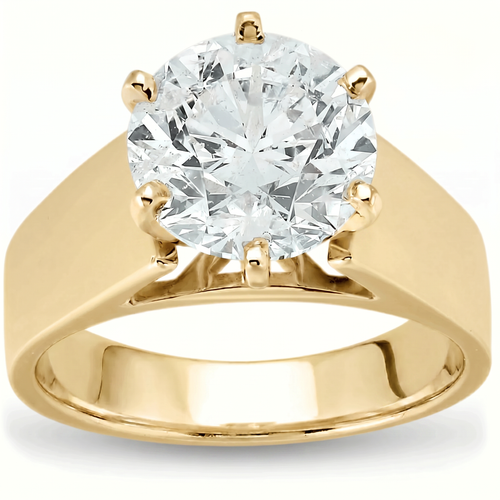 Certified 2Ct Round Diamond Solitaire Engagement Ring 14k Yellow Gold Lab Grown (F-G, VS)