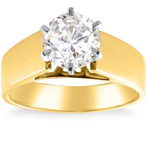 Certified 2Ct Round Diamond Solitaire Engagement Ring 14k Yellow Gold Lab Grown (F-G, VS) Certified 2Ct Round Diamond Solitaire Engagement Ring 14k Yellow Gold Lab Grown (F-G, VS)