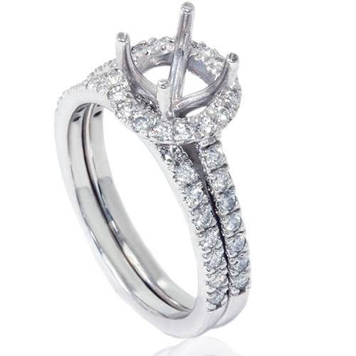 5/8ct Halo Engagement Mount Set 14K White Gold (G-H, I2-I3) 5/8ct Halo Engagement Mount Set 14K White Gold (G-H, I2-I3)