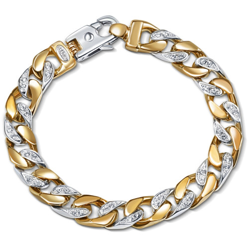 Men's 14k Gold (57gram) or Platinum (107gram) 10mm Diamond Bracelet 8.5" (H-I, SI)