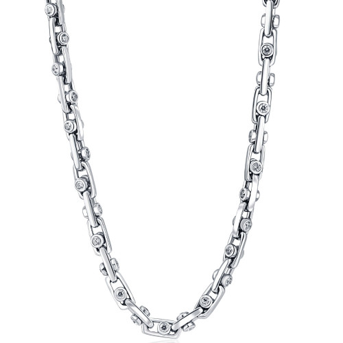 Men's Heavy Designer Diamond Mariner 14k Gold (155gram) or Platinum (291gram) 7.5mm Chain Necklace 24" (H-I, SI)