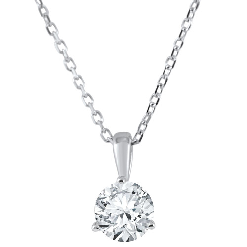 3/8 ct Solitaire Lab Grown Diamond Pendant available in 14K and Platinum (F-G, SI)