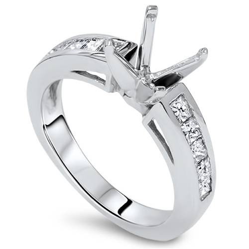 1/2ct Princess Cut Cathedral Engagement Ring Setting (G-H, SI)
