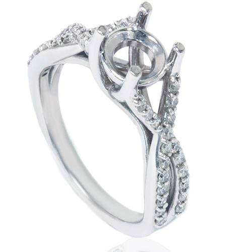 1/2ct Twist Diamond Ring Setting 14K White Gold (G-H, I1) 1/2ct Twist Diamond Ring Setting 14K White Gold (G-H, I1)