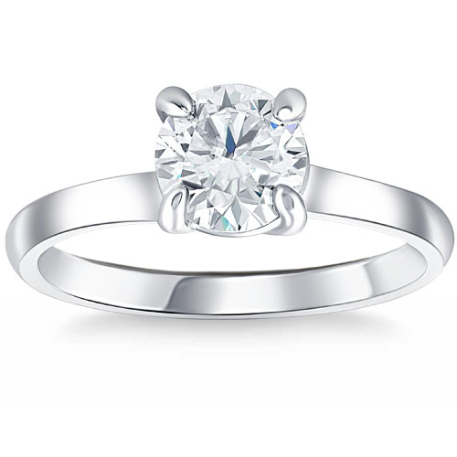 1 ct Diamond Solitaire Engagement Ring 14k White Gold (G-H, SI)