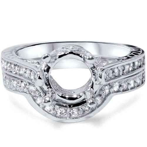 3/4ct Diamond Engagement Vintage Wedding Ring Mount (G-H, I1)