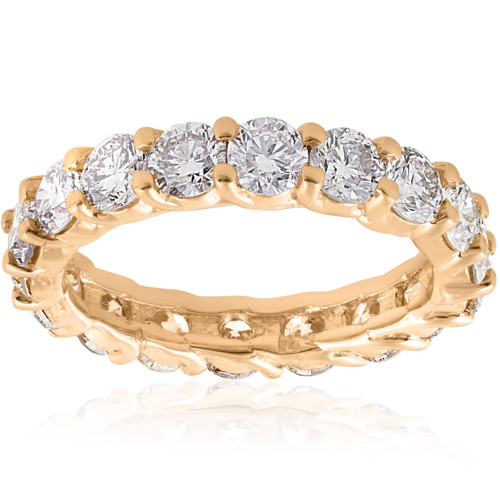 3 1/2 ct Diamond Eternity Ring 14k Yellow Gold (I-J, I1)