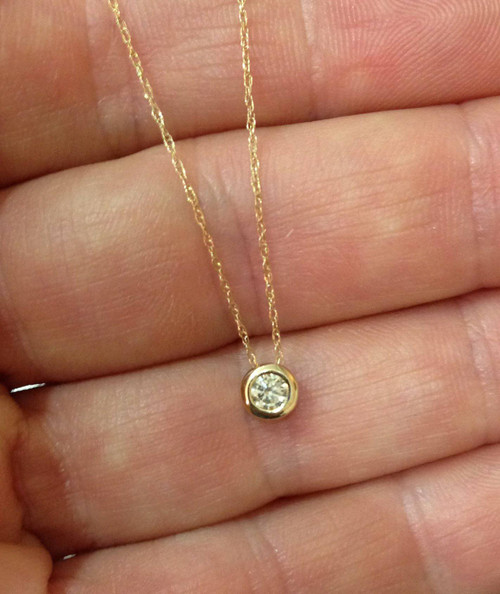 diamond bezel pendant necklace