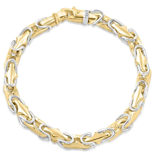 Men's Byzantine link 14k Gold (52gram) or Platinum (85gram) 6.5mm Bracelet 8.5"
