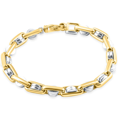 Men's Link 14k Gold (56gram) or Platinum (90gram) 7mm Bracelet 8.5"