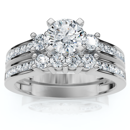 1Ct Diamond Engagement Matching Wedding Ring Set 10k Gold Lab Grown (E-F, VS)