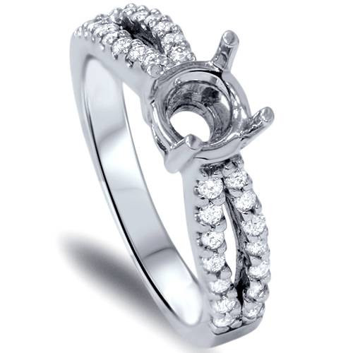 1/3ct VS 14k White Gold Diamond Engagement Semi Mount 7 (G-H, VS)