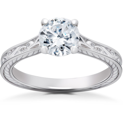 1 ct Eco Friendly Lab Grown Vintage Diamond Solitaire Sophia Engagement Ring 14k (G, SI) 1 ct Eco Friendly Lab Grown Vintage Diamond Solitaire Sophia Engagement Ring 14k (G, SI)