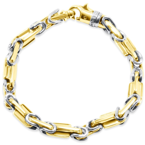 Men's Designer Byzantine Link 14k Gold (61gram) or Platinum (98gram) 8mm Bracelet 8.75"
