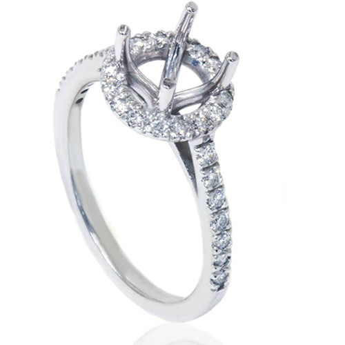 1/3ct Halo Diamond Ring Setting 14K White Gold (G-H, I1) 1/3ct Halo Diamond Ring Setting 14K White Gold (G-H, I1)