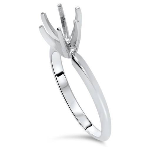 Six Prong Solitaire Engagement Ring Setting 14K White Gold