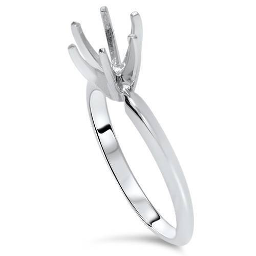 Six Prong Solitaire Engagement Ring Setting 14K White Gold Six Prong Solitaire Engagement Ring Setting 14K White Gold