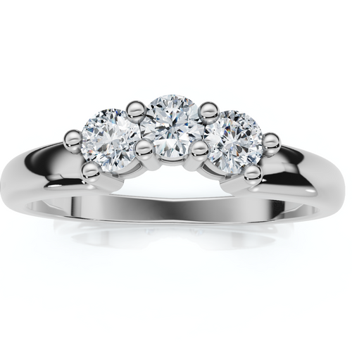 14K 1/4ct Diamond Wedding Anniversary Curved Guard Ring (G-H, I1)