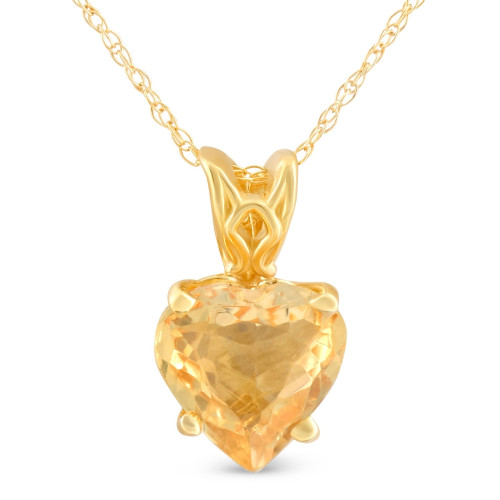 7mm Women's Heart Pendant in citrine 14k White, Rose, or Yellow Gold Necklace 7mm Women's Heart Pendant in citrine 14k White, Rose, or Yellow Gold Necklace