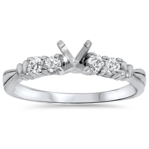 1/3ct Diamond Engagement Semi Mount Ring Setting 14K (G-H, I1)
