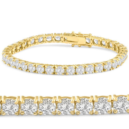 12 Ct. Round Cut Natural Diamond 14K Yellow Gold Round Cut Tennis Bracelet 7" (H-I, I2-I3) 12 Ct. Round Cut Natural Diamond 14K Yellow Gold Round Cut Tennis Bracelet 7" (H-I, I2-I3)