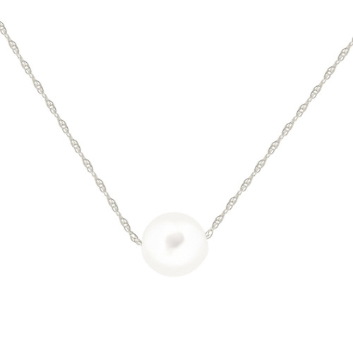 7mm Pearl Necklace in 14k White or Yellow Gold 7mm Pearl Necklace in 14k White or Yellow Gold