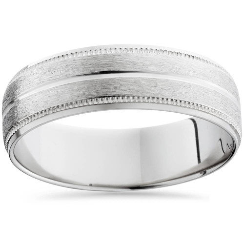 950 Platinum 6mm Comfort Fit Brushed Wedding Band Ring