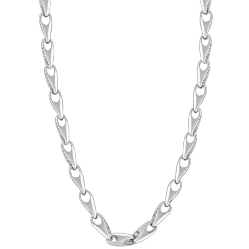 Men's Polished Steel Single Tone Clasp 6mm Flexible Link  26" Chain