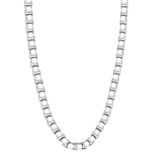 Men's Polished Steel Clasp 7.5mm Tight Cubic Link  24" Chain Men's Polished Steel Clasp 7.5mm Tight Cubic Link  24" Chain