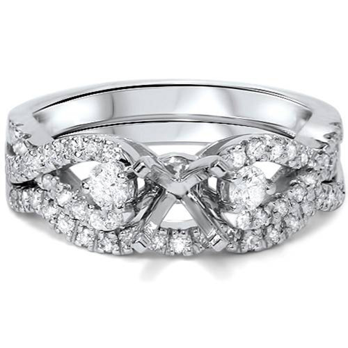 1/2ct Diamond Infinity Style Twist Engagement Setting Set 14K White Gold (G-H, SI)