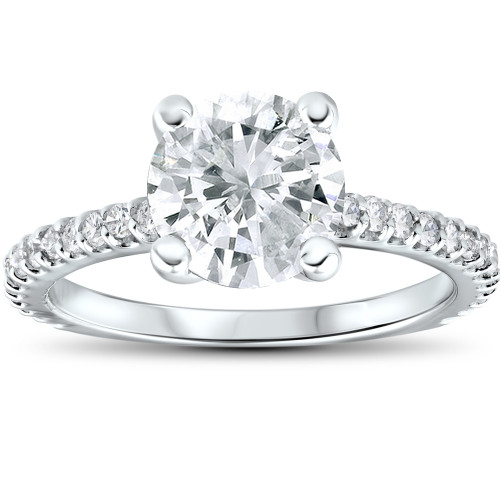 2 1/3 cttw Diamond Engagement Ring Solitaire Round Brilliant Cut 14k White Gold (G-H, I1) 2 1/3 cttw Diamond Engagement Ring Solitaire Round Brilliant Cut 14k White Gold (G-H, I1)
