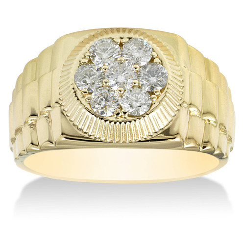 1Ct TDW Men's Diamond Ring 14k Yellow Gold (H-I, SI) 1Ct TDW Men's Diamond Ring 14k Yellow Gold (H-I, SI)
