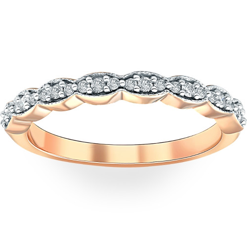 1/5 cttw Diamond Stackable Womens Wedding Ring 14k Rose Gold (I-J, I2-I3)