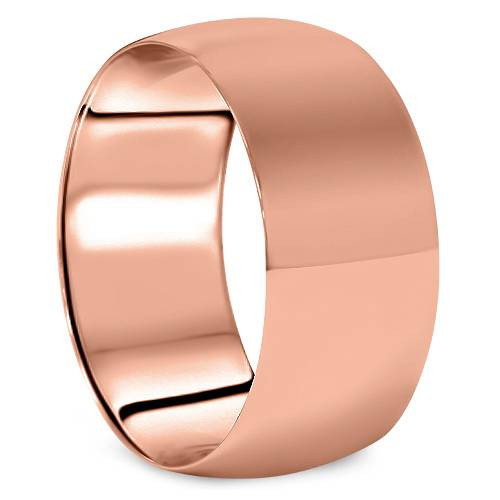 10mm Dome High Polished Wedding Band 14K Rose Gold